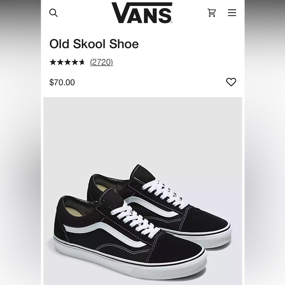 Old Skool Classic Vans - 7.5